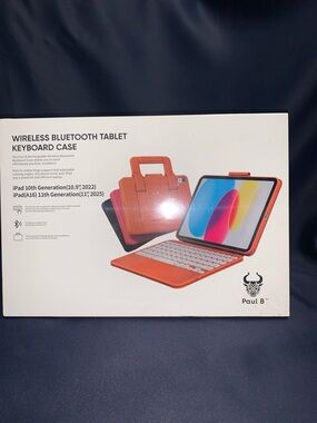 Wireless Bluetooth Tablet Keyboard Case - Orange